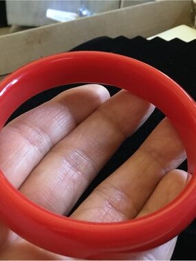 Red Coral Bangle Bracelet